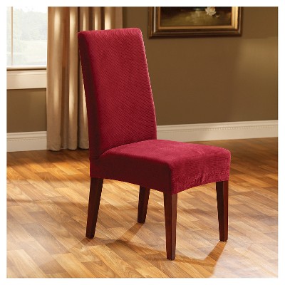 Garnet Stretch Pique Short Dining Chair Slipcover