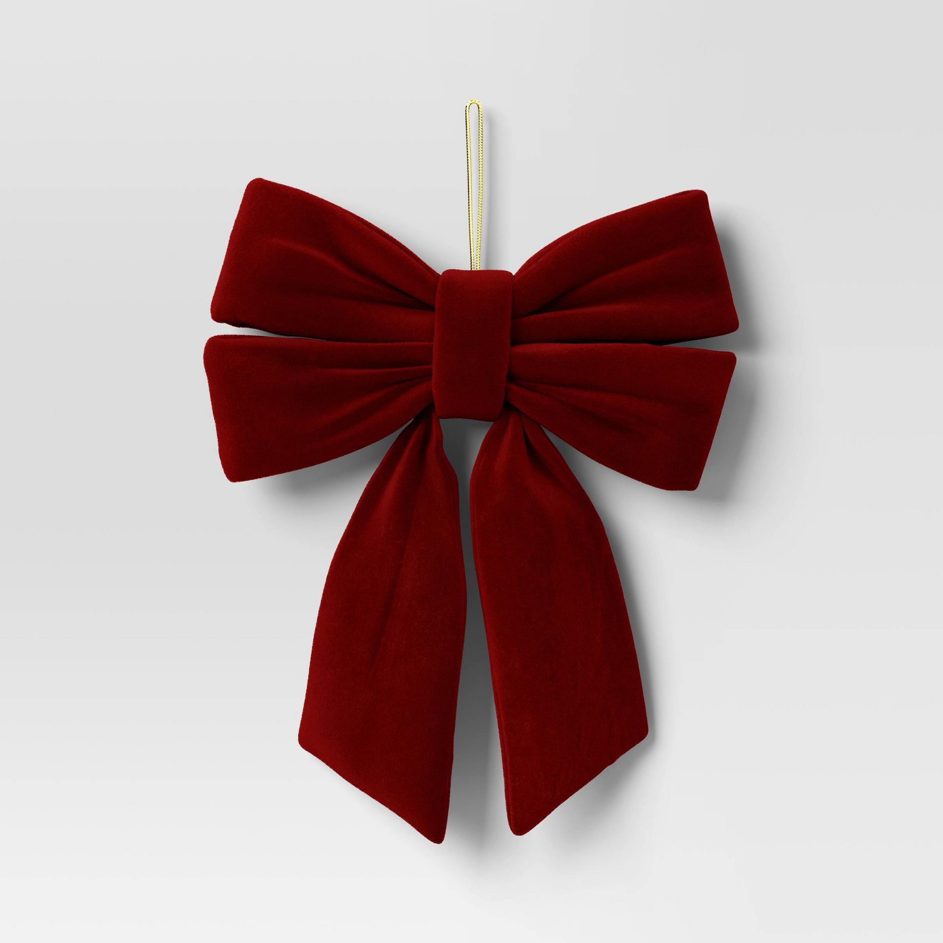 12" Christmas Velvet Bow Burgundy - Wondershop™