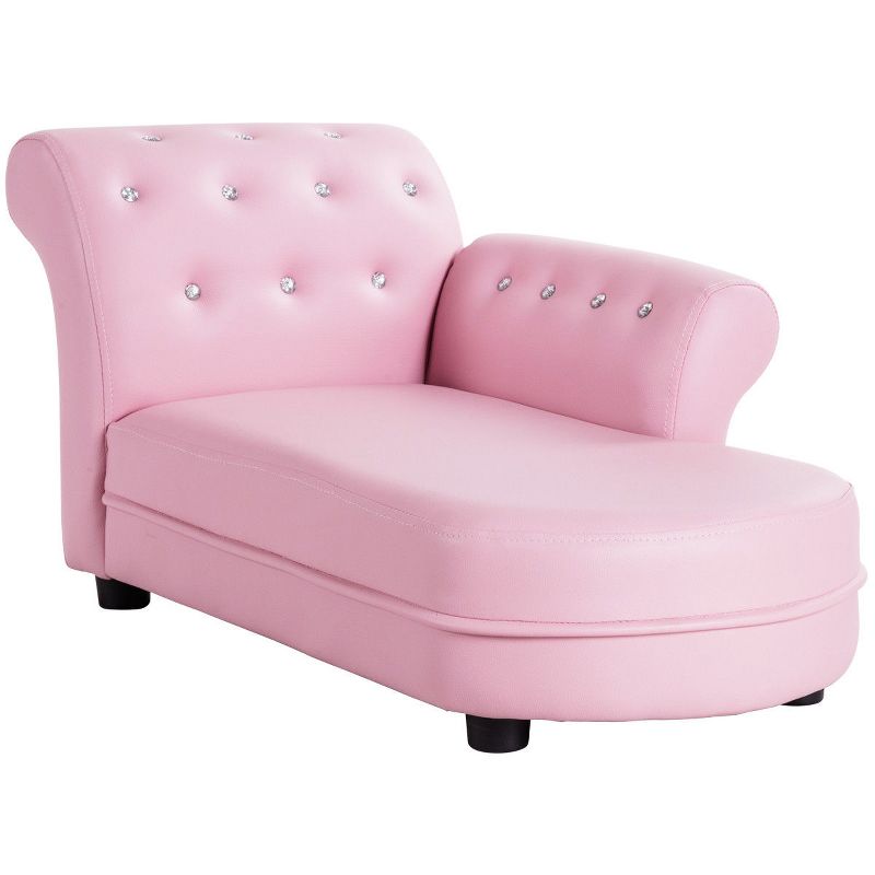Tangkula Kids Sofa Relax Couch Chaise Lounge Armrest Chair Bedroom Living Room Pink, 1 of 11