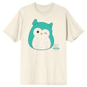 Squishmallows Winston Crew Neck Short Sleeve Natural Adult T-shirt - 1 of 3