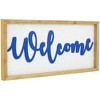 Northlight Welcome Framed Wall Sign - 20" - White and Blue - 3 of 4