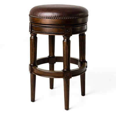 Maven Lane Pullman Backess Kitchen Stool with Vegan Leather Upholstery