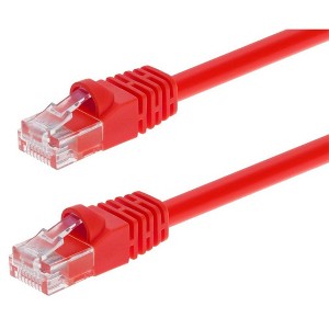 Monoprice Cat6 Ethernet Patch Cable - 14 Feet - Red | Network Internet Cord - RJ45, Stranded, 550Mhz, UTP, Pure Bare Copper Wire, 24AWG - 1 of 4