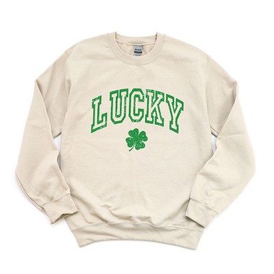 Simply Sage Market Women's Graphic Sweatshirt Lucky Clover Distressed