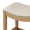 Maven Lane Alex Bar Stool In Aged Natural Finish With Wheat Fabric Upholstery - 4 of 4