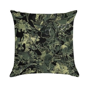 Camouflage Dino Pattern Pillow Covers 18x18 Decorative Throw Pillows Soft Square Cushion Covers for Couch Sofa Bedroom - 1 of 1