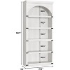 68.7" Tall 5-Tier Arched Bookcase, Wooden Curved Storage Rack - 2 of 4