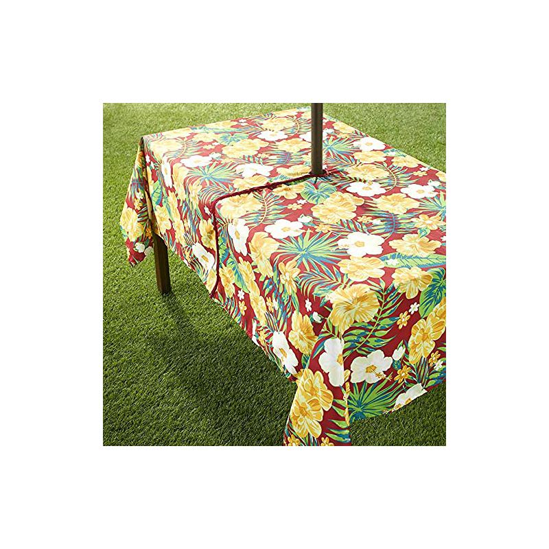 The Lakeside Collection Zippered Outdoor Umbrella Hole Tablecloths, 3 of 5