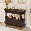 Bella Depot Curved 43'' Wood Console Table with 3 Drawers, Narrow Entry Table Sofa Table with Storage Shelf and Solid Wood Legs - 3 of 4