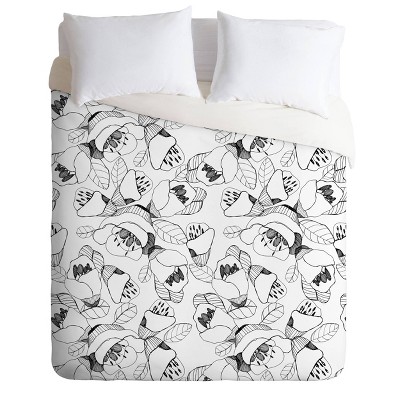 Twin/Twin XL CayenaBlanca Duvet Set White/Black - Deny Designs