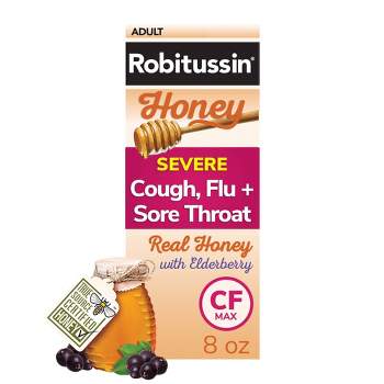 Robitussin Daytime Severe Cough, Flu and Sore Throat Syrup - Honey - 8 fl oz