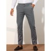 Lars Amadeus Men's Slim Fit Business Flat Front Stripes Chino Trousers - 2 of 4