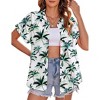 Zeagoo Women's Hawaiian Button Down Shirts Casual Short Sleeve Floral Tropical Print Summer Blouse Tunic Top - 2 of 4