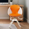 Swivel Accent Chair - 360° PU Leather Modern Desk Chair, Ergonomic Round Back Vanity Stool for Living Room, Bedroom - 2 of 4
