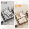YIGII 5 Pack Drawer Dividers for Clothes Adjustable Drawer Dividers 4" High Expandable from 11"-17" Drawer Dividers for Bedroom, Office Storage,White - 4 of 4