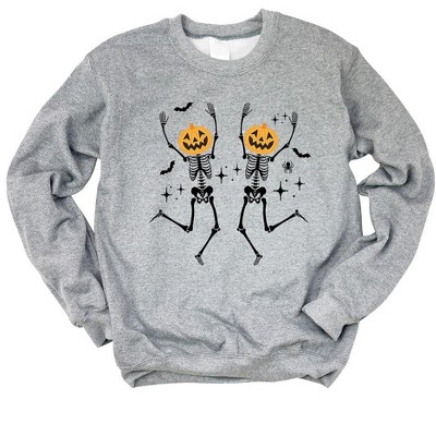 Simply Sage Market Women's Graphic Sweatshirt Pumpkin Skeleton