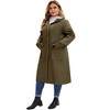 Women's Plus Size Waterproof Drawstring Waist Hooded Zipper Outdoor Long Trench Coats with Pockets - Agnes Orinda - 2 of 4
