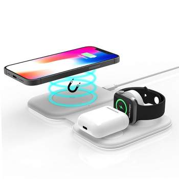 Link Wireless Charging Station For Apple iPhone Apple Watch & Airpods -  Great For Home, Office & Dorm - Make a Great Gift - Black