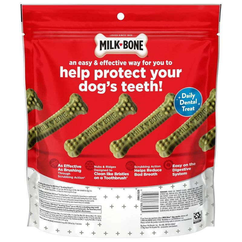 Milk-Bone Brushing Chews in Peppermint Dental Chicken Flavored Dog Treats  - 48ct/18.9oz, 5 of 9