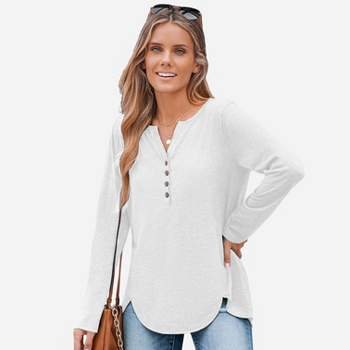  Henley Shirts for Women Casual Summer Short Sleeve Streetwear  Graphic Tees Flowy Pleated Button Up Blouse Tops Grey : Sports & Outdoors
