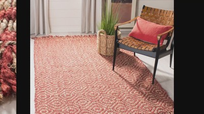 Rust and Ivory Handwoven Jute Square Area Rug