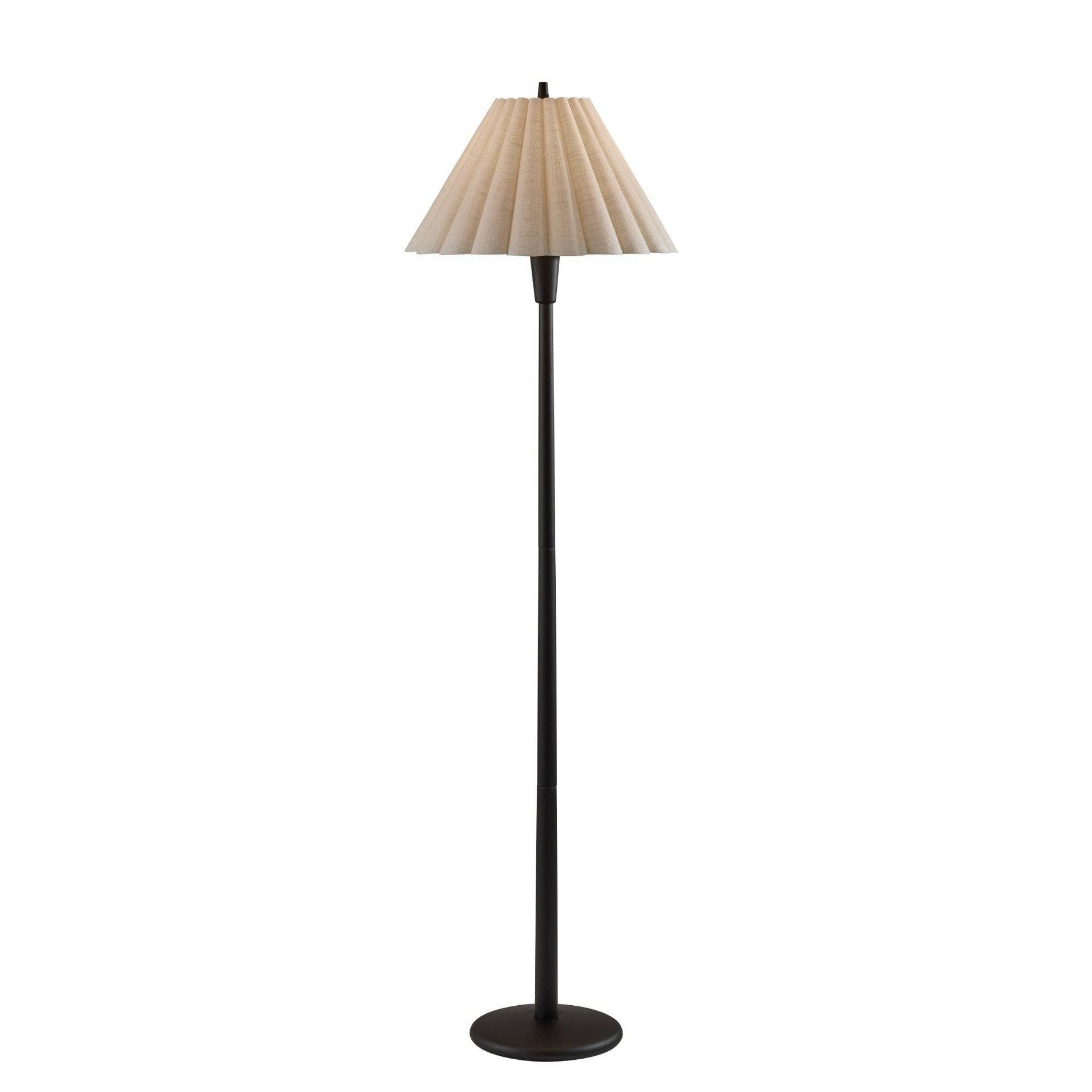 Adesso Scallop Floor Lamp Black Wood