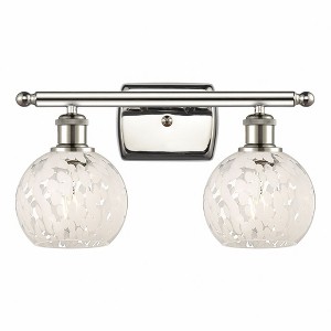 White Mouchette - 2 Light Bath Vanity In Modern Style-9 Inches Tall and 16 Inches Wide - 1 of 1