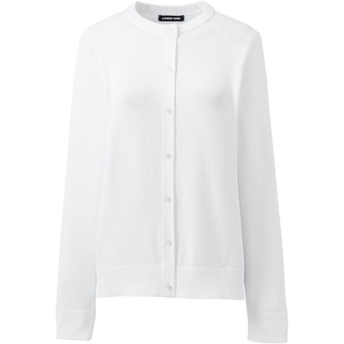 Lands' End School Uniform Women's Cotton Modal Cardigan Sweater - X Large -  White : Target