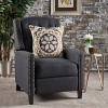 Airsurfer Classic Dark Grey Fabric Push Back Chair with Riveted Armrests and Birch Wood Legs - 2 of 4