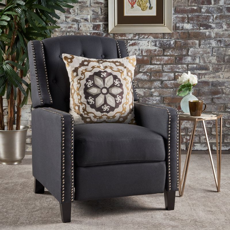 Izidro Tufted Recliner Dark Charcoal - Christopher Knight Home, 3 of 7