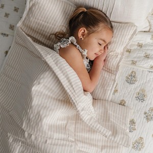 Makemake Organics Organic Cozy Comfort Nap Mat - Beige Stripes - 1 of 4