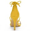 Allegra K Women's Solid Open Toe Lace Up Stiletto Sandals - 4 of 4