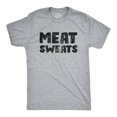 Mens Meat Sweats T Shirt Funny Sweaty Protein Lovers Joke Tee For Guys - Crazy Dog Men's T Shirt
