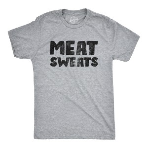 Mens Meat Sweats T Shirt Funny Sweaty Protein Lovers Joke Tee For Guys - Crazy Dog Men's T Shirt - 1 of 4