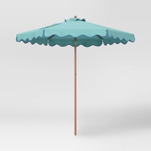 7.5' Round Scalloped Umbrella Jade Isle - Threshold™ - 1 of 4