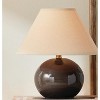Plum & Post Charlie Mini Lamp - Gray Crackle Glaze - Linen Shade  - 10" - 3 of 4