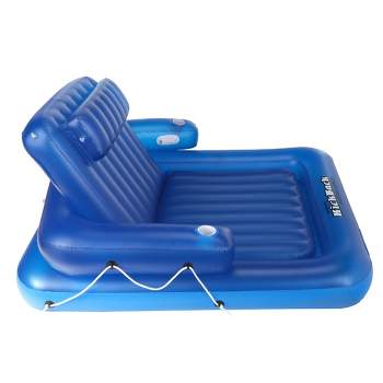 Swimline Inflatable Kickback Adjustable 2-Person Swimming Pool Lounger - Blue