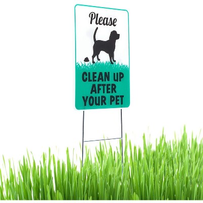 Okuna Outpost Metal Yard Sign, Please Clean Up After Your Pet 9" x 12"