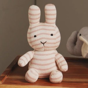TopComfy Baby and Toddler Learning Toys Handmade Cotton Knitted Soft Bunny Plush Toy Soft Toys Round Belly Long Ears For Kids, Pink, 17"*11"*2" - 1 of 4