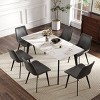 62" Modern Rectangular Dining Table for 6,Sintered Stone Top with Black Metal Legs,Small Space Kitchen or Dining Room Table-Maison Boucle - 2 of 4
