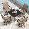VisioGear Patio Dining Sets, Outdoor Square Dining Table for Graden, Patio Dining Table with Umbrella Hole, Black, 35"*35"*29" - 3 of 4