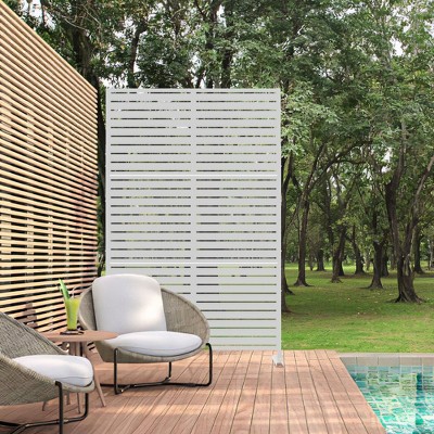 PexFix Outdoor Metal Privacy Screen Garden Fence in Louver Pattern