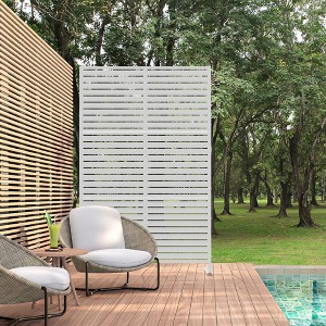 PexFix Outdoor Metal Privacy Screen Garden Fence in Louver Pattern - 1 of 4