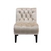 Okak Modern Armless Velvet Accent Chair, Upholstered Fabric Button Comfortable Chair with Wooden Legs - 4 of 4