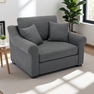 Modern Chenille Oversized Armchair, Chair and a Half, 44.5" Wide - 1 of 4