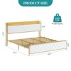 King Size Bed Frame, Upholstered Platform Bed Frame with Velvet Storage Headboard - 2 of 4