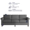 Mjkone Mid Century Modern 3 Seat Couches with Solid Wood Frame and 4 Gourd Shapes Legs - 4 of 4