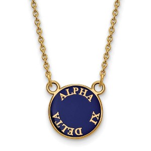 Black Bow Jewelry 14k Yellow Gold Plated Sterling Silver Alpha Xi Delta Greek Life Necklace 18 Inch - 1 of 4