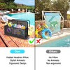 Rolling Pool Float Storage Organizer, PE Rattan Pool Caddy with Towel Rack & Basket for Toys Noddles Beach Balls - 3 of 4