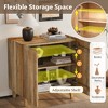 Rustic Mango Wood Storage Cabinet with Fluted Design and Adjustable Shelf, Wood Accent Cabinet for Dining Room, Kitchen - ModernLuxe - 4 of 4